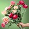 18 Pcs Artificial Flowers Silk Peony Rose Single Eucalyptus Stems Fake Peony Flowers Faux Bouquet Floral Arrangement Bundle Bulk for Table Centerpiece Wedding Farmhouse Home